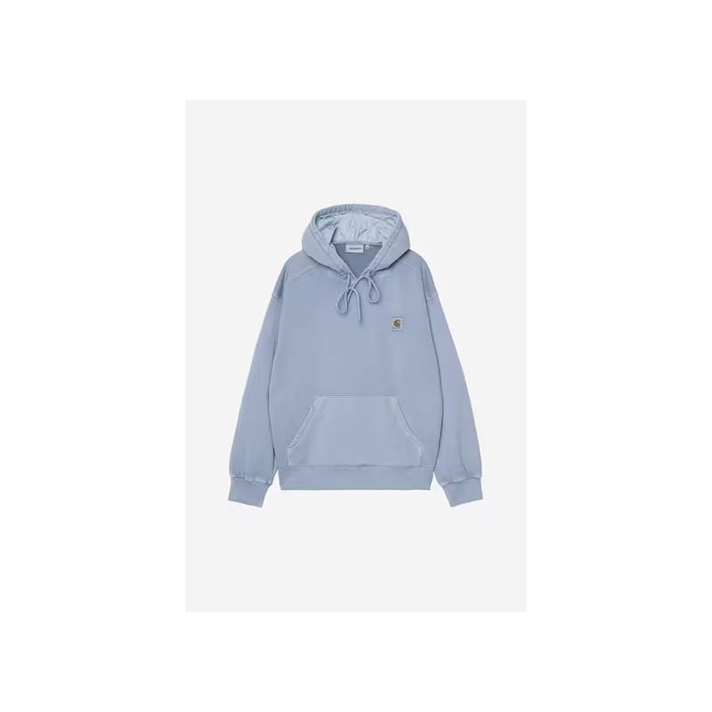 Carhartt WIP Hooded Nelson Sweat Gentle Blue – Sweat à Capuche Garment Dyed