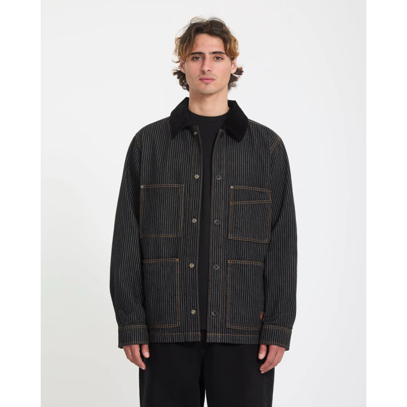 VOLCOM JACKET WORK DIALED BLACK STRIPE