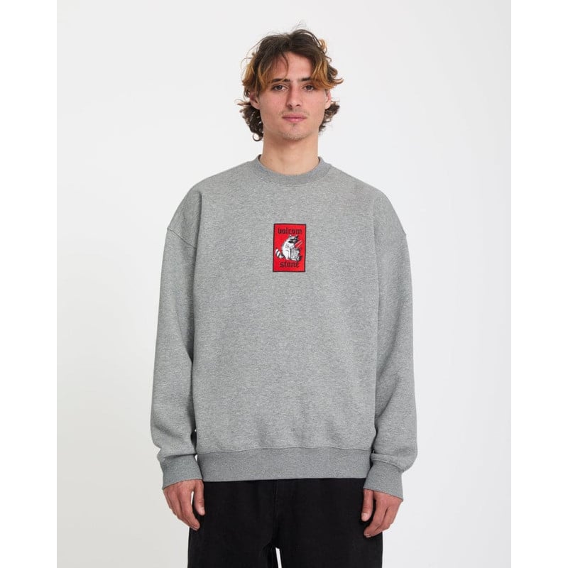 Sweat Volcom Rockout Crew Heather Grey