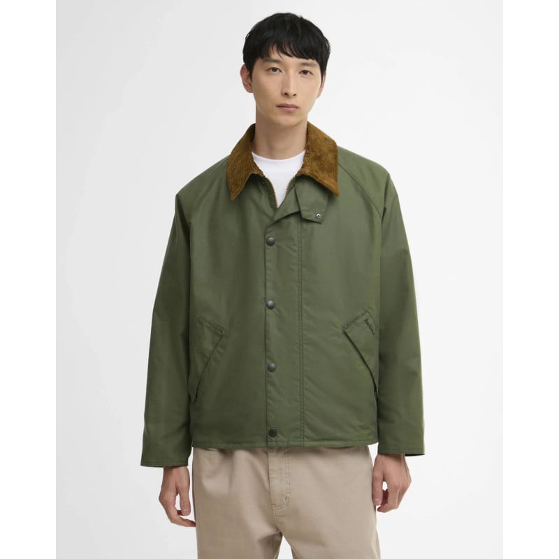 Barbour OS Transport Wax Jacket Light Moss – Veste oversize cirée