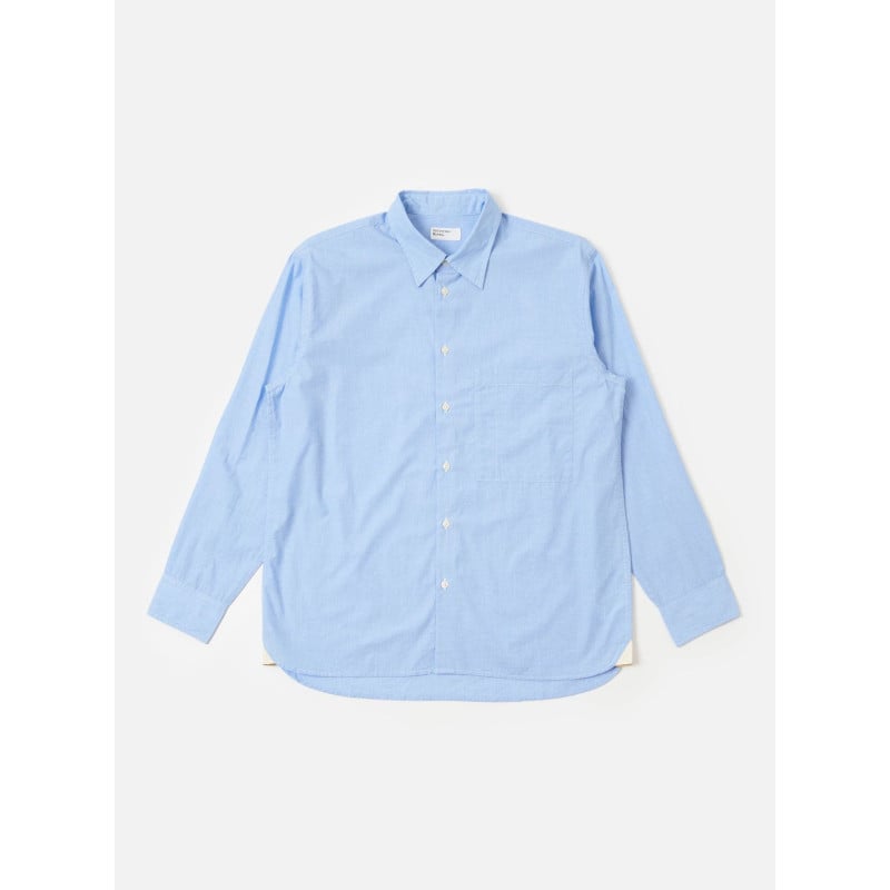 Universal Works Fil a Fil Shirt Sky