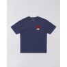 EDWIN Sun T-shirt Maritime Blue – T-shirt blanc imprimé inspiré du soleil japonais