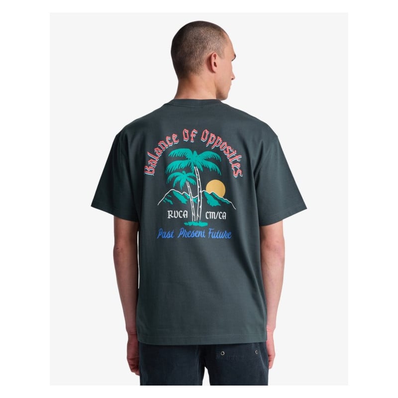 Rvca Frond Mural Tee Pirate Black - Unisexe