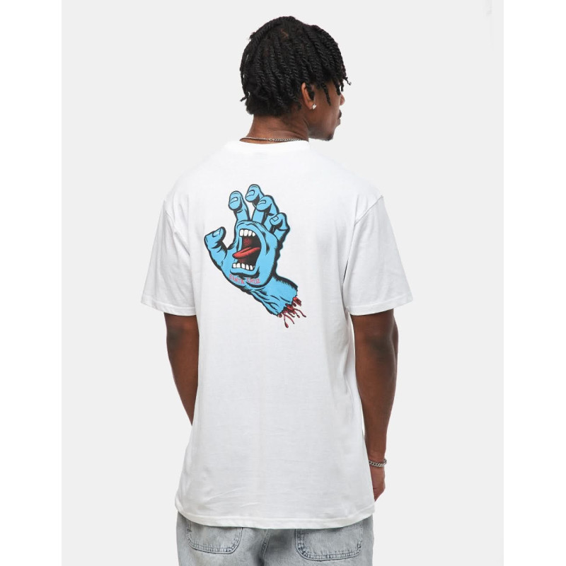 Santa Cruz Screaming Hand Chest Tee White – T-shirt Skate Iconique