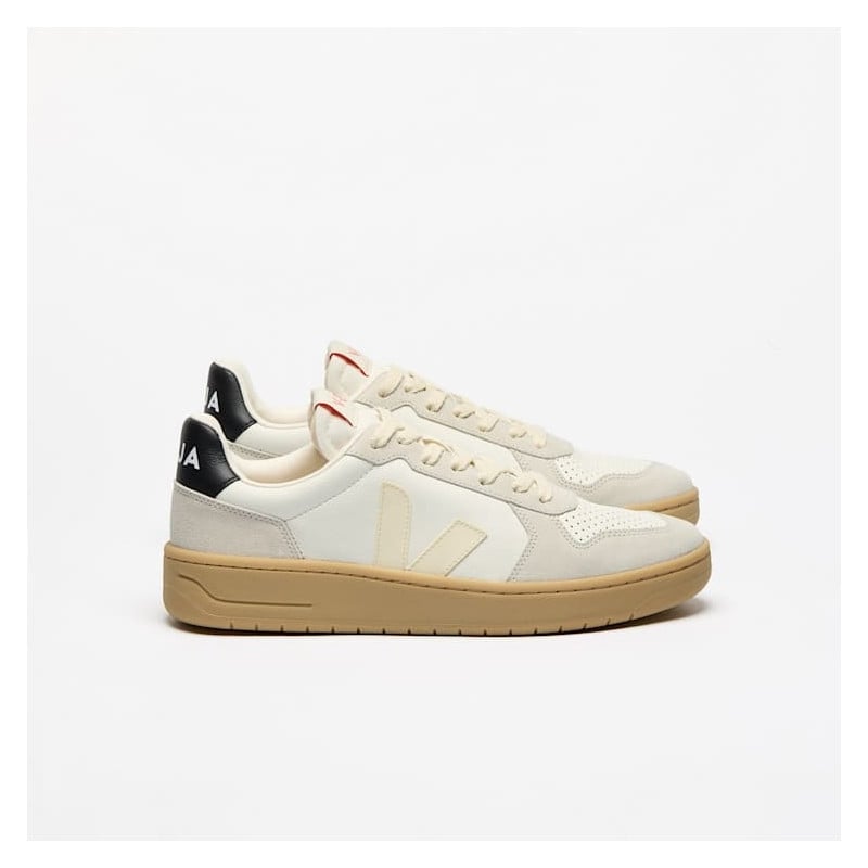 Veja V-82 Pure Calcaire Black – Sneakers rétro en cuir