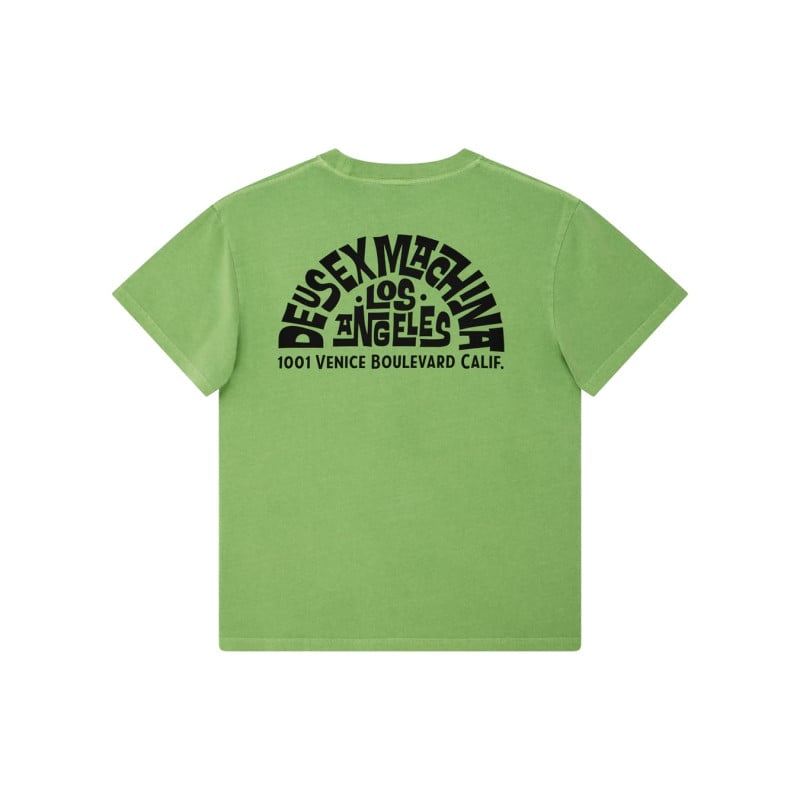 T-shirt Deus Ex Machina Los Angeles Address Parrot Green – Tee graphique homme