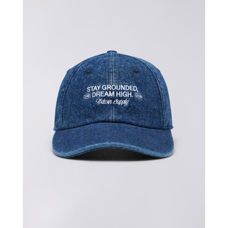 EDWIN Laid-Back League Cap Blue – Casquette Denim Ajustable