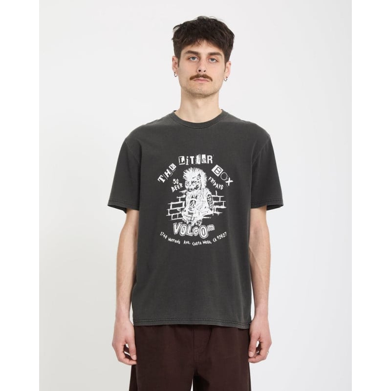 Volcom Punkat Tee Heather Black Homme – T-shirt Noir Graphique