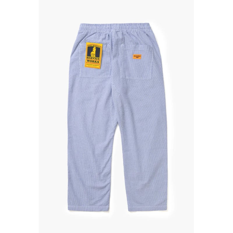 Service Works Seersucker Chef Pant Navy Stripe – Pantalon Léger Été