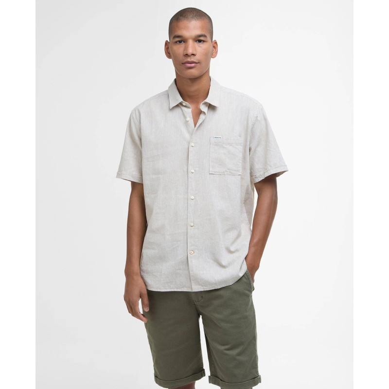 Barbour Nelson S/S Summer Shirt Stone – Chemise Été Légère