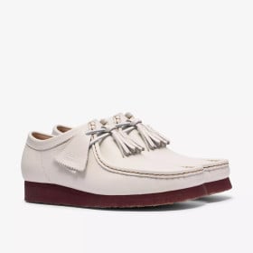 CLARKS WALLABEES WHITE LEATHER