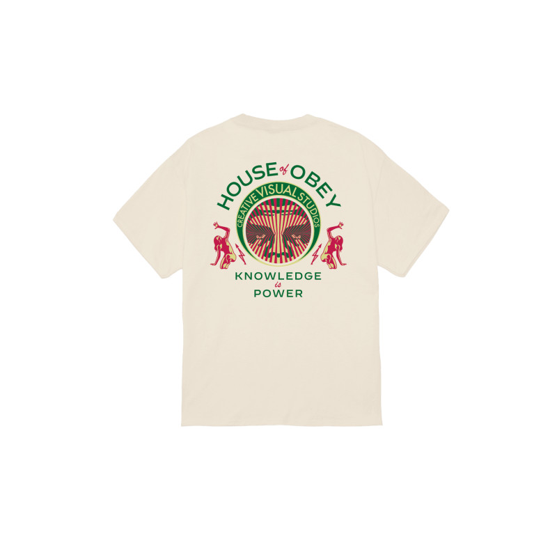 Obey Knowledge Is Power Tee Cream – T-shirt écru streetwear