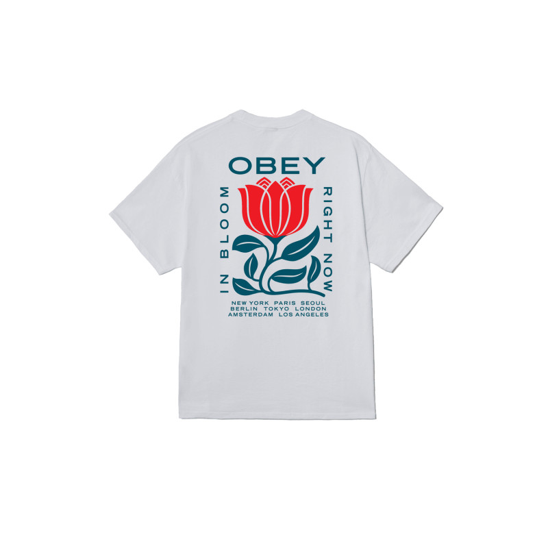 Obey In Bloom Tee White – T-shirt blanc streetwear floral