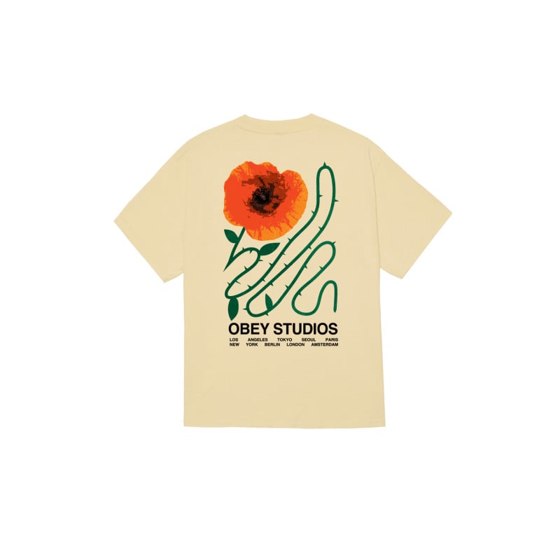 T-shirt OBEY Moves Of Life Pale Yellow – Tee Streetwear Jaune