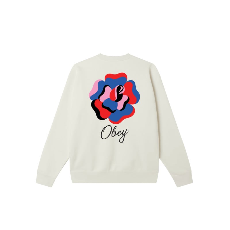 Sweat OBEY Paper Rose Off White – Streetwear Hoodie Homme