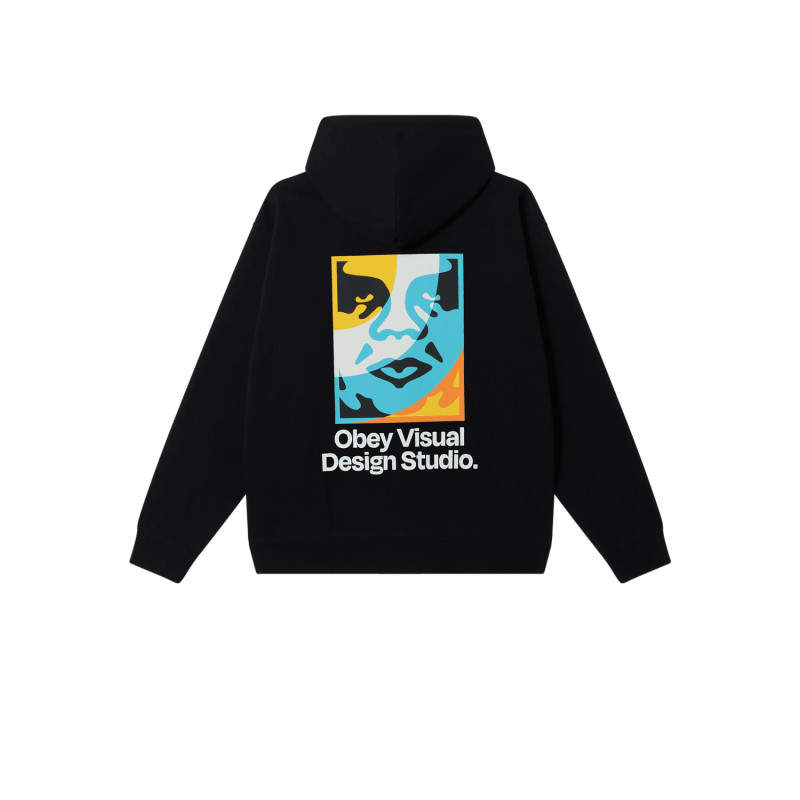 Sweat à Capuche OBEY Visual Design Studio Hood Black – Hoodie Streetwear Homme