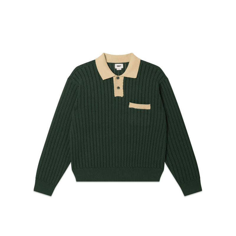 Pull Polo OBEY Jasper Pine Needle Multi – Sweater Streetwear Homme