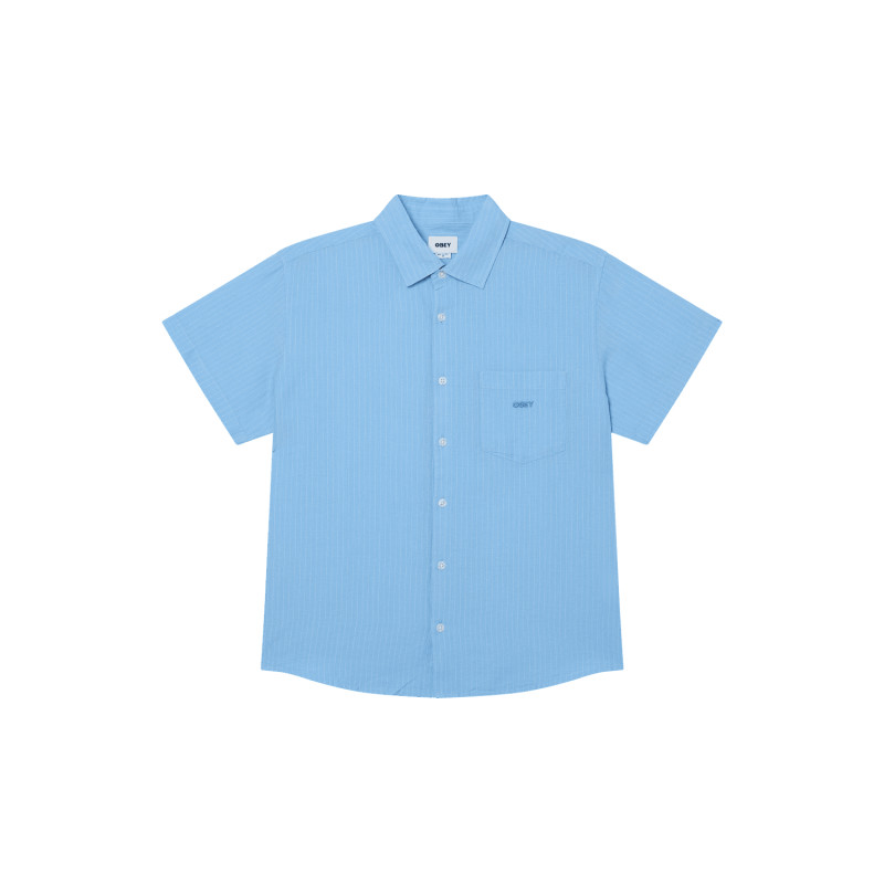 Chemise OBEY Barry Woven Sky Blue Multi – Streetwear Homme