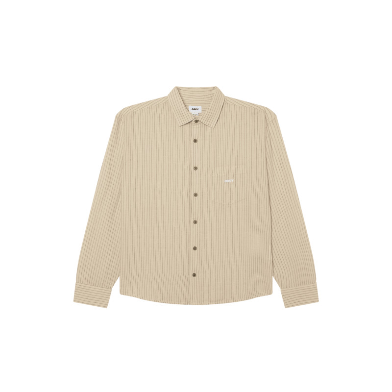 Chemise OBEY Nelson Woven Silver Grey Multi – Style Streetwear Élégant