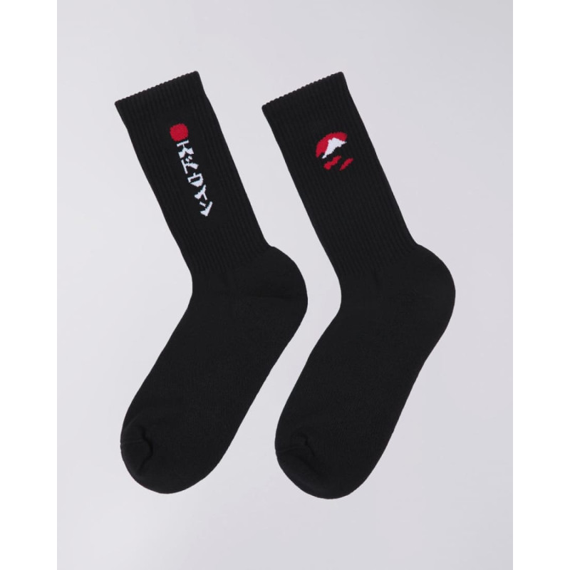 Edwin Kamifuji Socks Black – Chaussettes Noirs Inspiration Japonaise