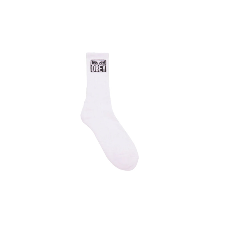 Obey Eyes Icon Socks White | Chaussettes Blanches Streetwear Obey