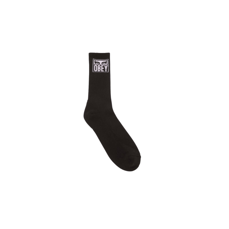 Obey Eyes Icon Socks Black | Chaussettes Noirs Streetwear Obey