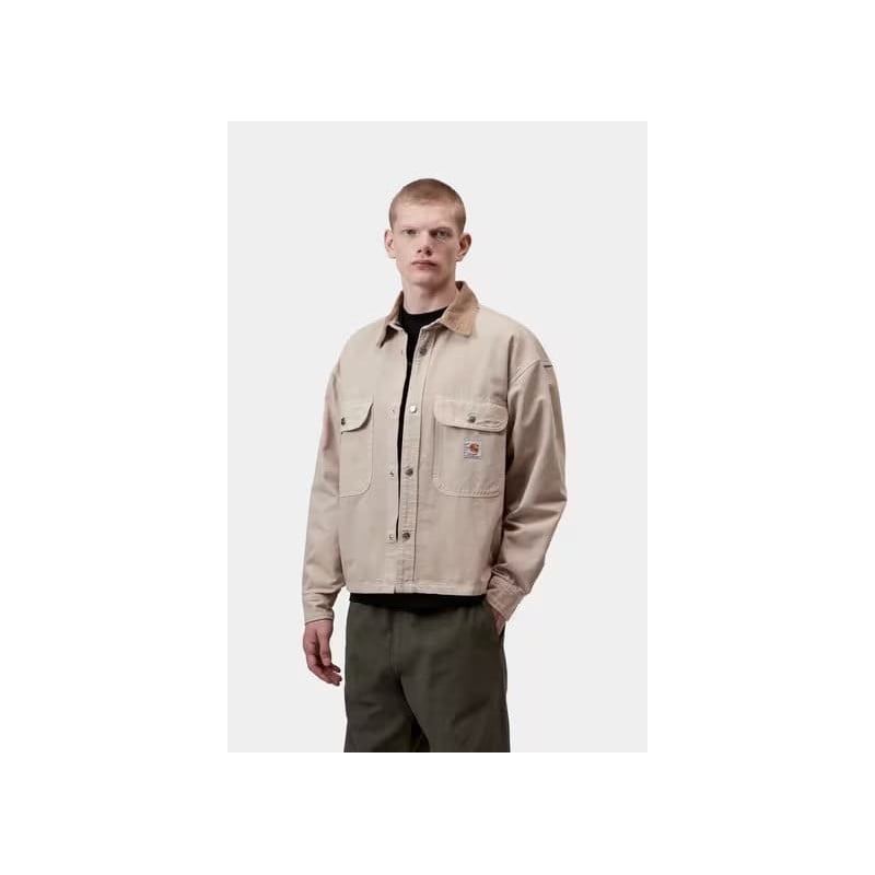 Carhartt WIP Prescott Shirt Jac String Leather – Veste chemise homme en coton canvas