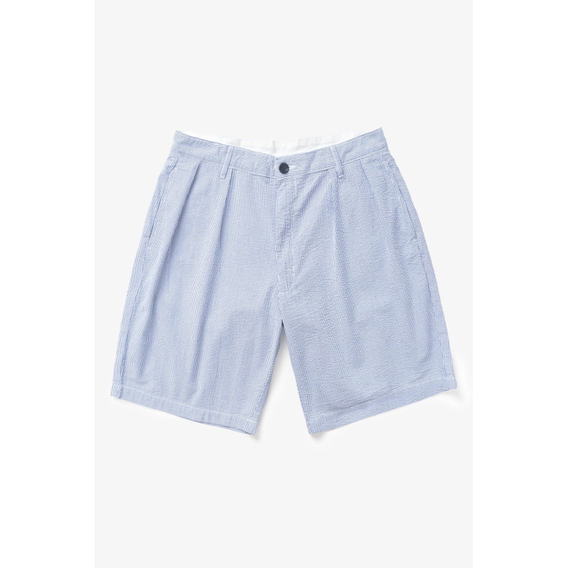 Service Works Part Timer Short Seersucker Navy | Short Workwear Homme