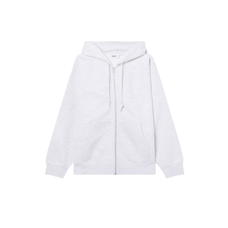 OBEY Bold Works Hooded Zip Ash Heather – Sweat Zippé Streetwear