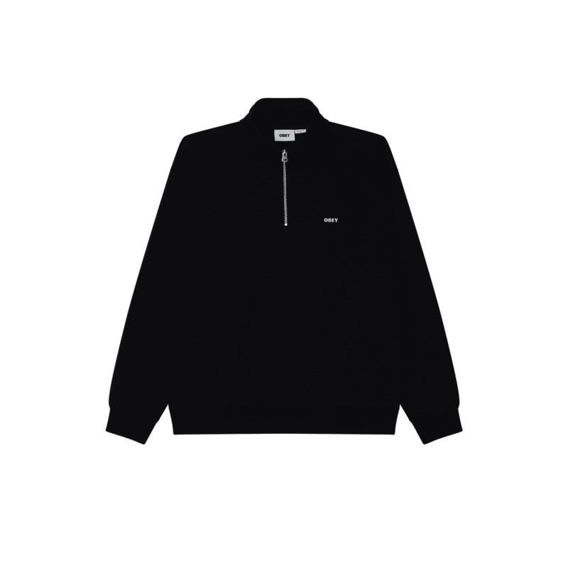 OBEY Bold Works Mock Neck Black – Sweat Col Montant Homme