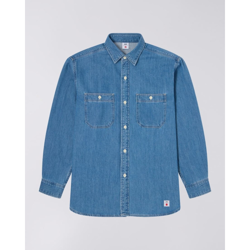 EDWIN Work Shirt Light Blue Used – Chemise en Denim Homme