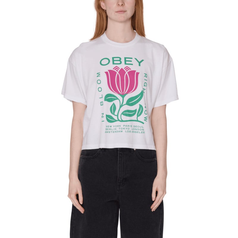 OBEY W' In Bloom Tee White Femme | T-Shirt Floral Tendance