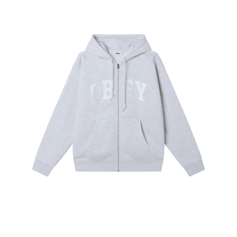 Sweat Zippé OBEY Collegiate Ash Grey – Hoodie Streetwear Homme