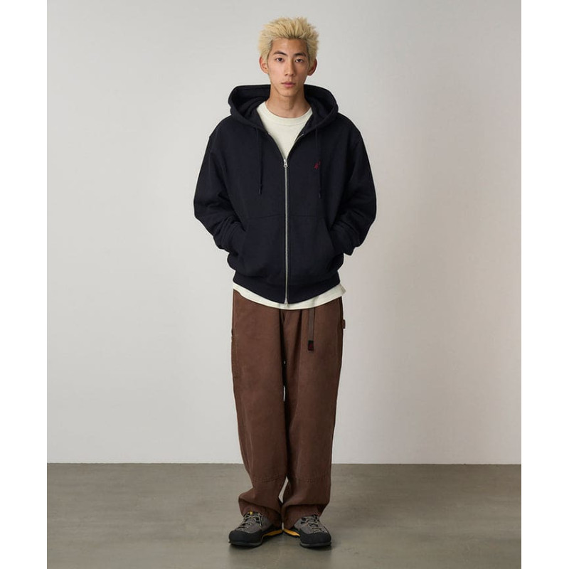 Sweatshirt Gramicci One Point Zip Heather Grey – Sweat Zippé Coton Homme