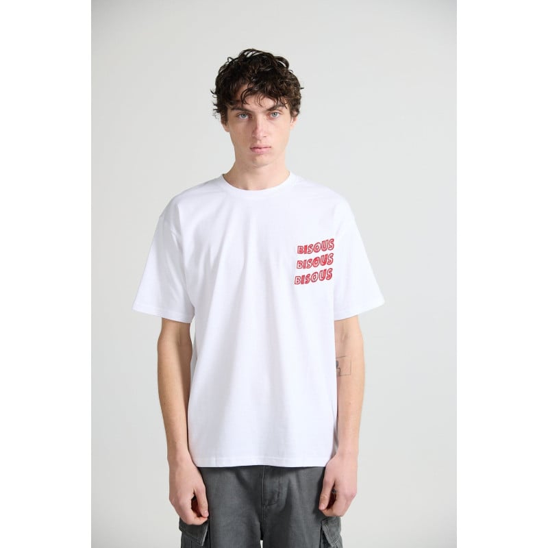 T-shirt Bisous Skateboards Sonics Application White