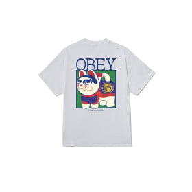 OBEY LUCKY CAT TEE WHITE
