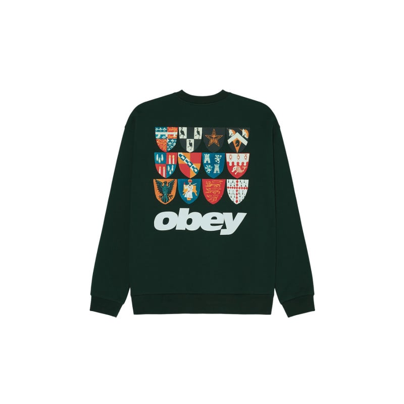 OBEY Shield Extra Heavy Crewneck Green Gables | Streetwear