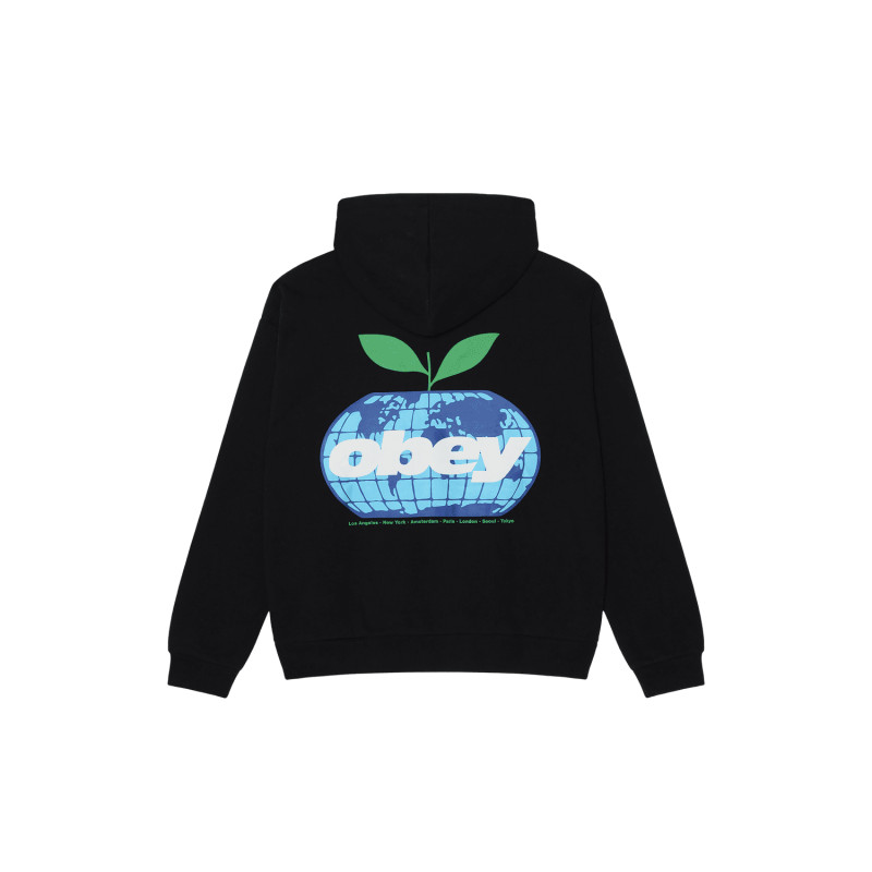 OBEY Intercontinental Extra Heavy Hood Black | Streetwear