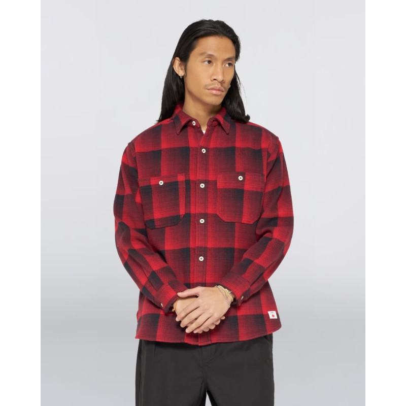 Edwin Work Shirt Red Garment Washed | Workwear Denim