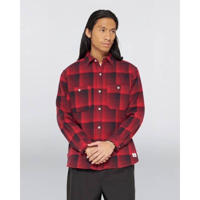 Edwin Work Shirt Red Garment Washed | Workwear Denim