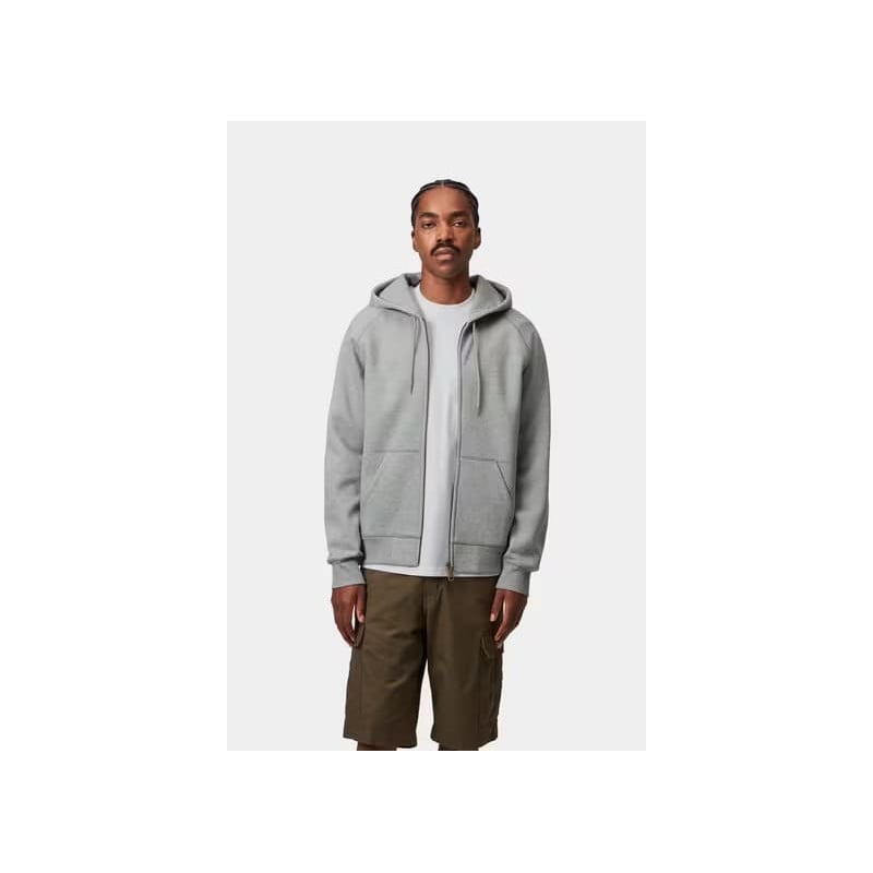 Carhartt WIP Chase Jacket Grey Heather | Sweat Zip à Capuche Homme