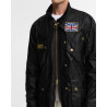Barbour International Union Jack Wax Jacket Black | Heritage Moto