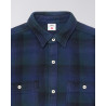 Edwin Work Shirt Heavy Flannel Plaid Navy Green