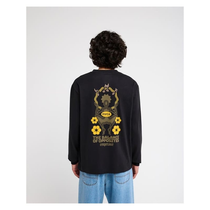 RVCA The Temperance LS Tee Washed Black | Heritage