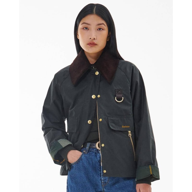 Barbour Catton Wax Jacket Sage | Veste Femme