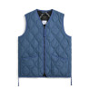 TAION 001-ZML Military Zip V-Neck Down Vest Indigo Denim