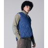 TAION 001-ZML Military Zip V-Neck Down Vest Indigo Denim
