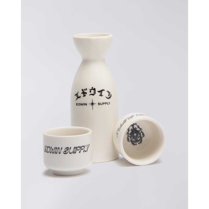 EDWIN Sake Set White Black | Service à Saké Japonais