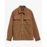 Barbour Tartan Trimmed Cord Overshirt Sandstone | Surchemise