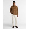 Barbour Tartan Trimmed Cord Overshirt Sandstone | Surchemise